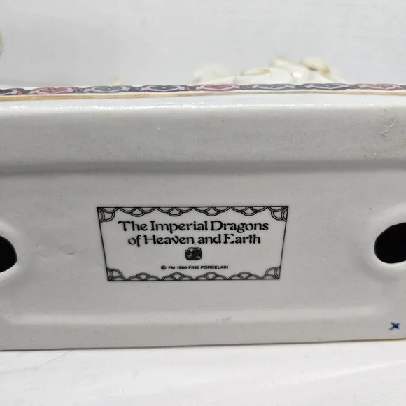 Vtg Franklin Mint The Imperial Dragons‎ of Heaven & Earth Dragon Candle Holders